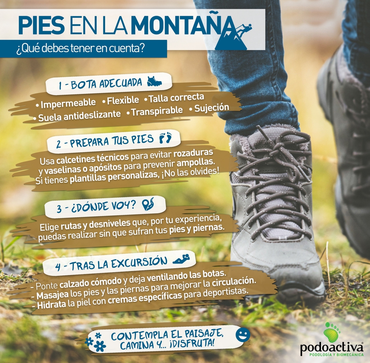 Los pies en la montaña. Cómo cuidarlos paso a paso