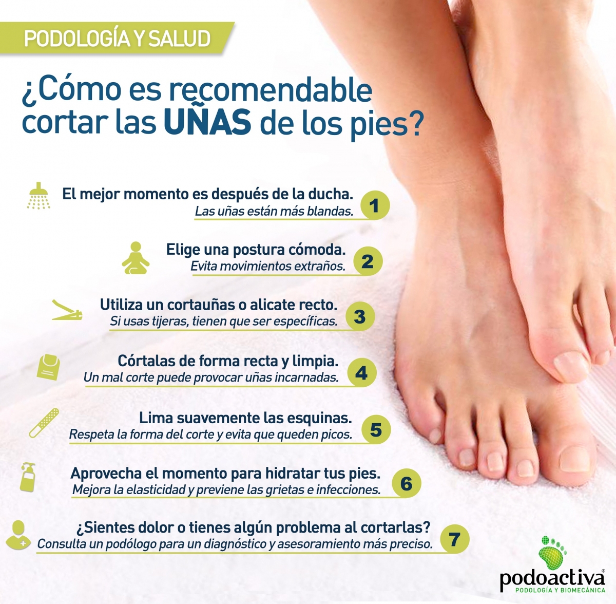 Consejos para cortar las uñas de los pies - Podoactiva. Líderes en Podología